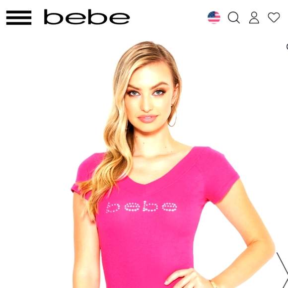 Vintage Bebe Swarovski Crystal Pink top - Picture 2 of 10